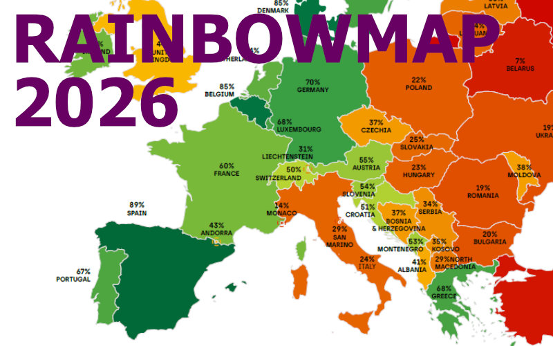 Rainbowmap 2026 - Regenbogenkarte von ILGA Europe